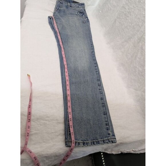 Harley Davidson studded out jeans womens size 31 embellished 100% cotton I8 - Picture 16 of 16